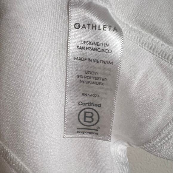Athleta Pacifica White Short Sleeve Swim Surf Athletic Tee Size Medium - Picture 7 of 8